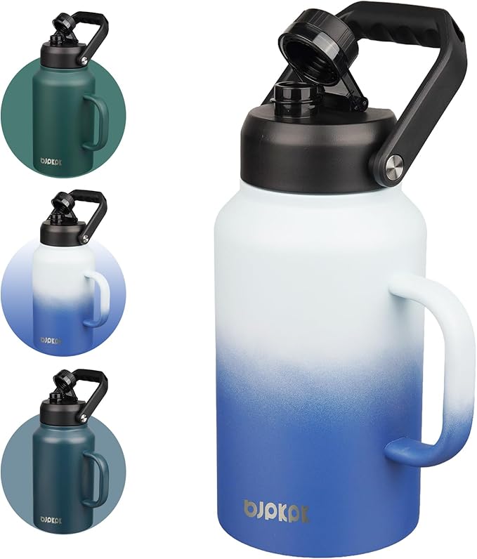 BJPKPK 64oz Insulated Water Bottle, Stainless Steel Vacuum Jug with Handle