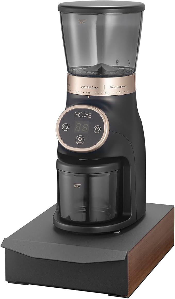 MOJAE Espresso Knock Box Drawer,Stainless Steel Detachable Coffee Ground Knock Container with Removable Knock Bar and Anti-Slip Base, Black