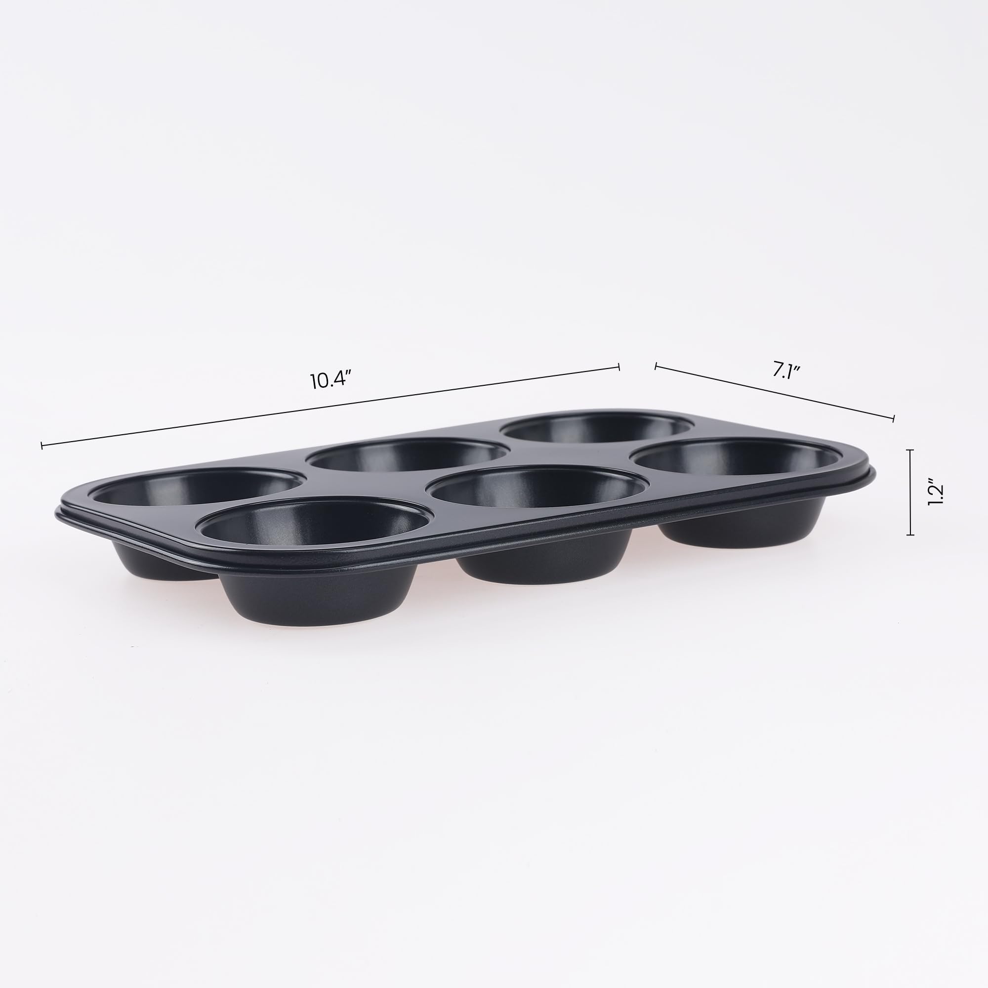 DRMHM Muffin-Pan for Baking, Nonstick Cake Pan 12 Cups, 3 Pack Cup Premium Cheesecake Pans, Cupcake Baking Pan for Oven 10.4 * 7.1 * 1.2in Black