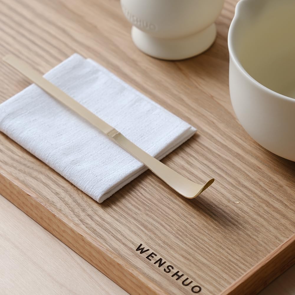 WENSHUO Matcha Whisk Set, Ceramic Matcha Bowl with Spout, Crème,6-Pc