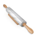 African Natural Marble Rolling Pin, Non-Stick Polished Dough Roller, Pasta, Dumpling, Fondant, Pie Crust, Bread, Pizza Dough, Kitchen Baking Pastry Tools with Mat/Scraper(Monte Grigio)