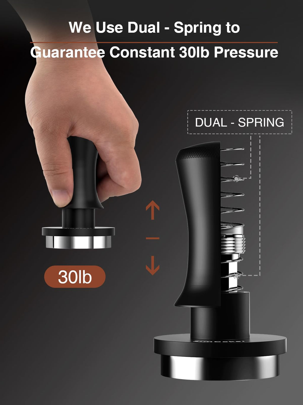 SimCoker Espresso Tamper, 51mm Barista Coffee Tamper with Spring Loaded for Coffee Machine Portafilter,Stainless Steel