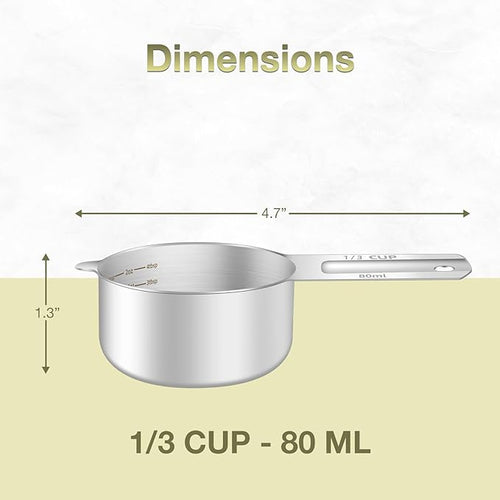 1PCS 1/3Cup (80ml, 2.6oz) Measuring Cup, Etched Inner Scale Measure Scoop