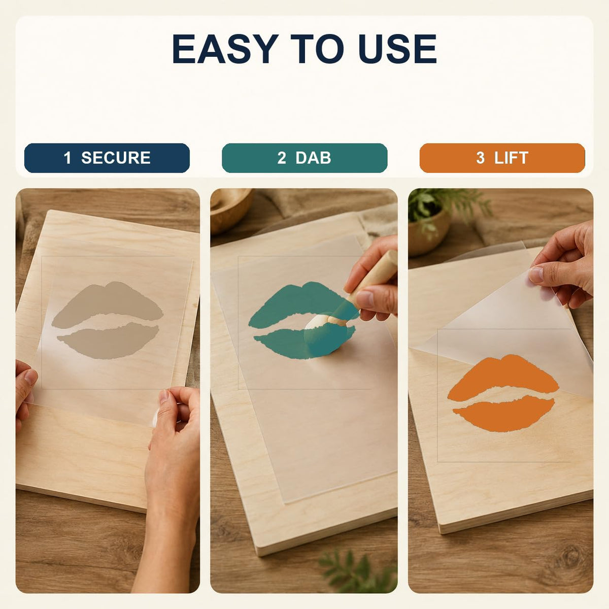 MAGJUCHE Lip Stencil 12 Inches, Reusable Kiss Stencil for Painting DIY Crafts Decor
