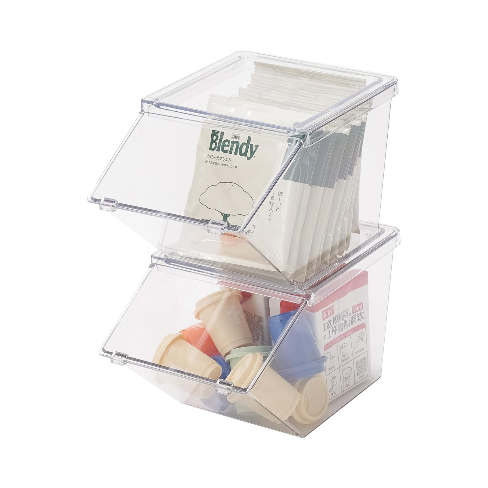 LLGWGL Front Opening Stackable Tea Bag Organizer, 2 Pack