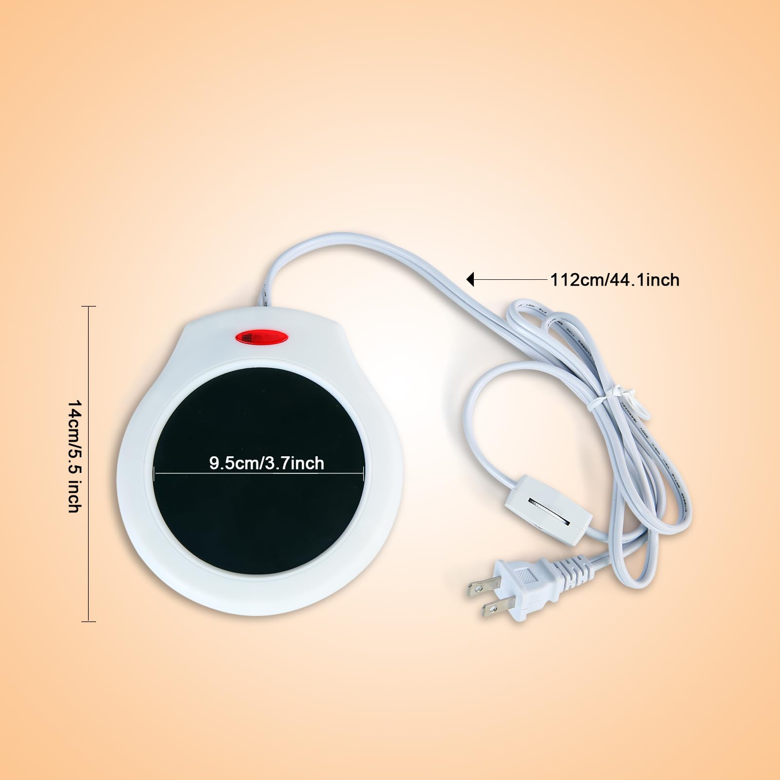 Home&Office Desktop Electric Mug Warmer-Coffee/Tea/Cocoa/Soup-Scented Candles Gift for Winter 2pcs(White and Black (CFW002-White Black)