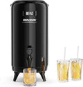 ROVSUN 3.2 Gallon Insulated Beverage Dispenser, Stainless Steel Hot and Cold Drink Dispenser, Ice and Hot Drink Server w/Spigot, Hot and Cold Beverage Server for Coffee, Tea, Milk & Juice