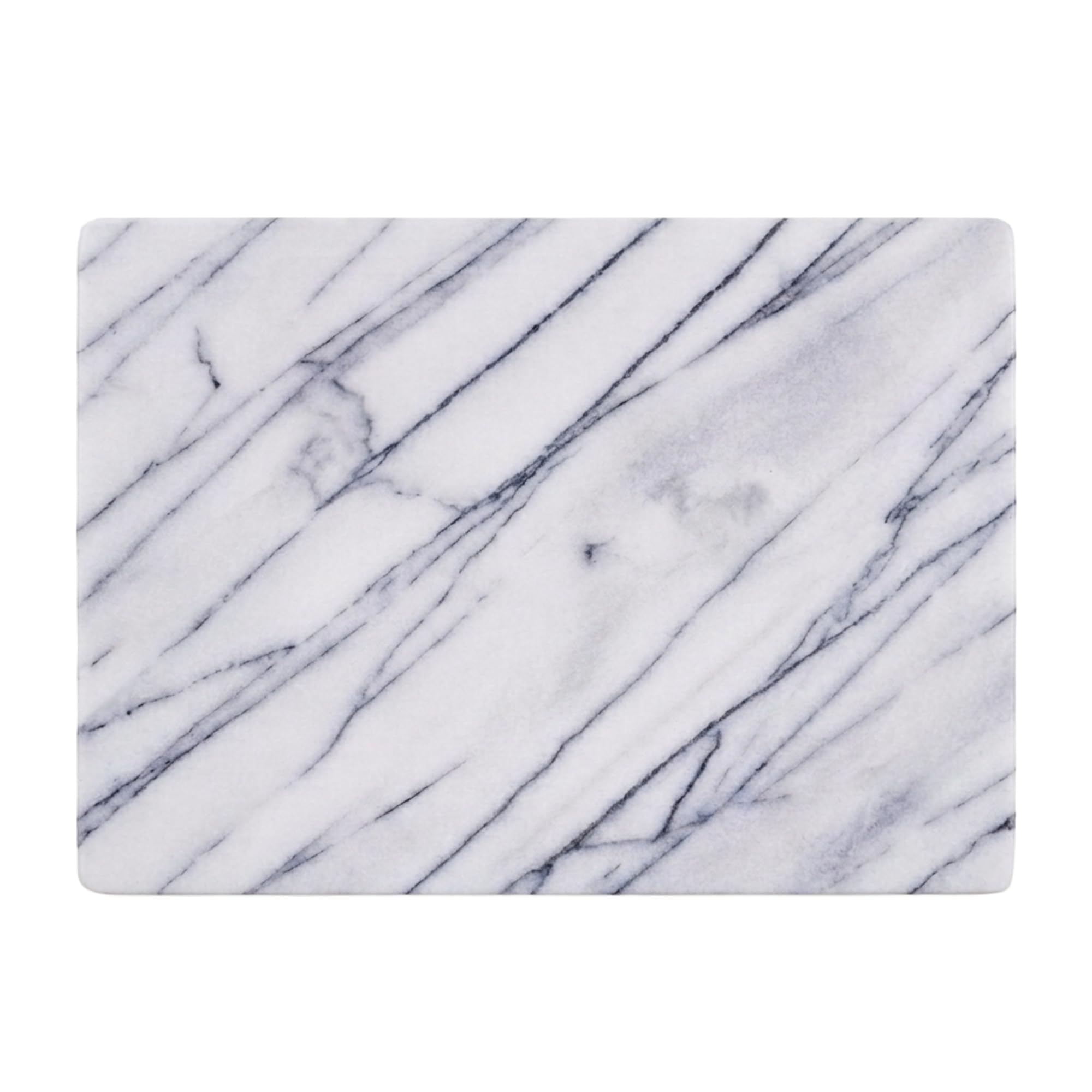 JEmarble Pastry Board 12x16 inch with Non-Slip Rubber Feets for Stability Perfect for Keep the Dough Cool and Chocolate Tempering(Premium Quality) White