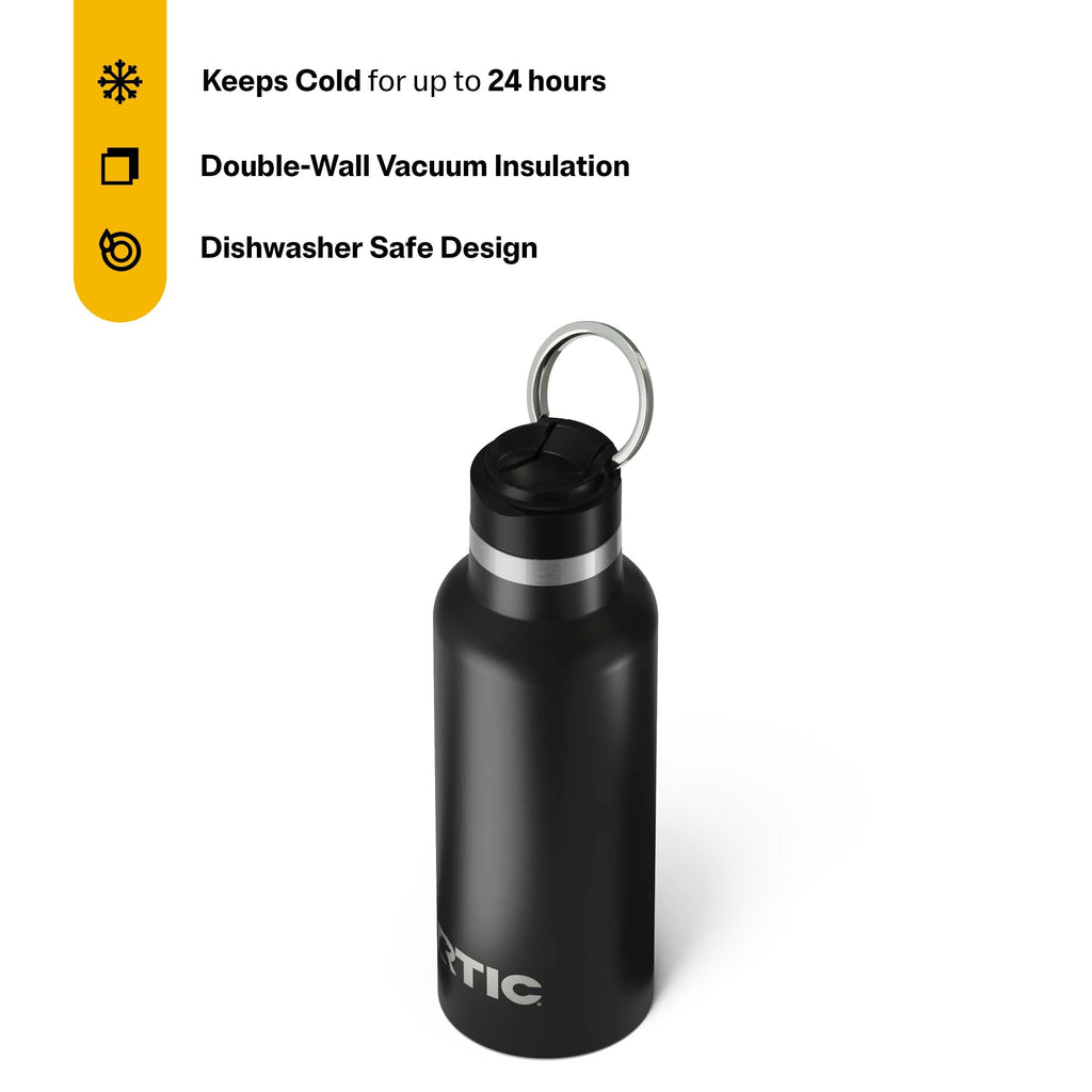 RTIC 16oz Journey Water Bottle, Ceramic Lined, Black