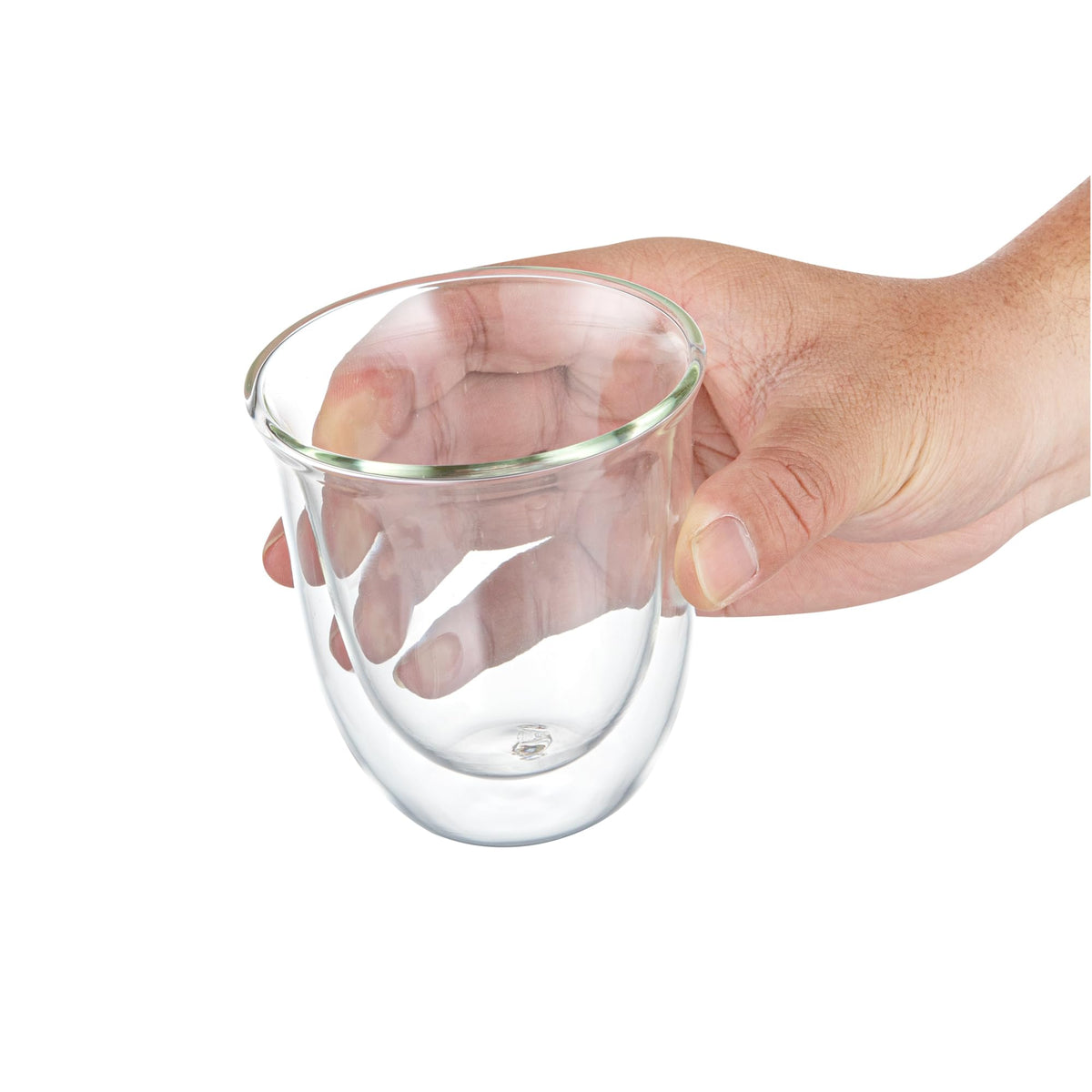Restaurantware Coffee Cup 2 Pack of 6.8 oz Insulated Double-Wall Glass Borosilicate Coffee Cup Espresso Shot Dishwasher Safe For Hot Drinks