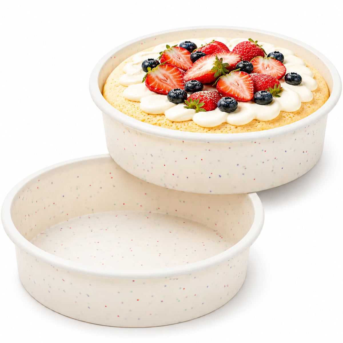 Vinino 8 Inch Silicone Round Cake Pans, Set of 2
