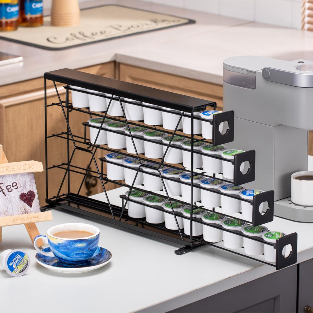 Flagship K Cup Holder for Keurig Pods Coffee Pod Storage 4 Tier K Cup Drawer Organizer for Counter (32 Pods Capacity)