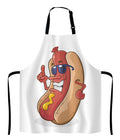 Lefolen Hot Dog Cartoon Character Wearing Sunglasses Adjustable Bib Apron Kitchen Cooking Baking Gardening Apron for Women Men