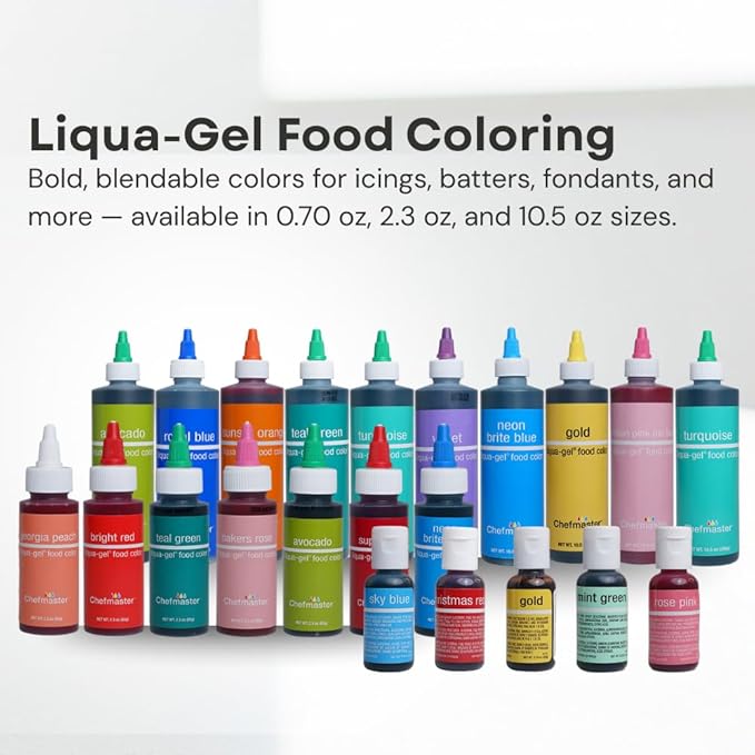 Chefmaster Red Red Liqua-Gel® Food Coloring | Vibrant Color | Professional-Grade Dye for Icing, Frosting, Fondant | Baking & Decorating | Fade-Resistant | Easy-to-Use | Made in USA | 2.3 oz