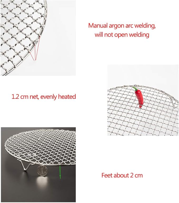 Versatile Round 304 Stainless Steel Cooling Rack Baking,Heat Resistant Rust Proof Sturdy Durable Dia 9.5"