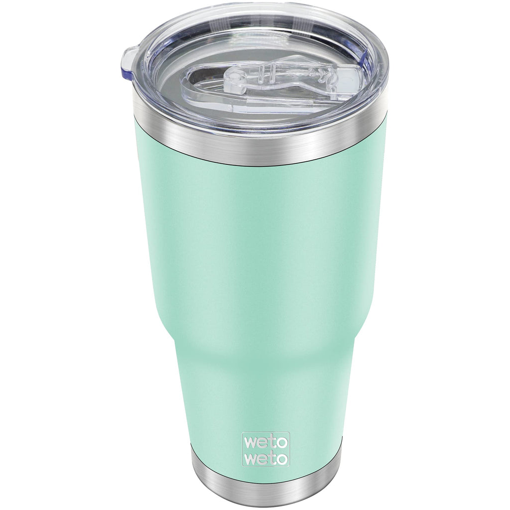 WETOWETO 30oz Tumbler, Stainless Steel Vacuum Insulated Water Coffee Tumbler Cup, Double Wall Powder Coated Spill-Proof Travel Mug Thermal Cup for Home Outdoor (Light Green, 1 Pack)