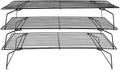 Cooling Rack, 3-Tier Stainless Steel Stackable Baking Cooking Cooling Racks for Cooling Roasting Grilling, Collapsible & Heavy Duty, Oven & Dishwasher Safe
