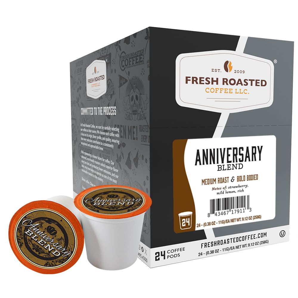 Fresh Roasted Coffee, Organic Bali Blue Moon K-Cup Pods for Keurig Brewers, Medium Roast, USDA Organic, Kosher, 24 Count (Pack of 3)