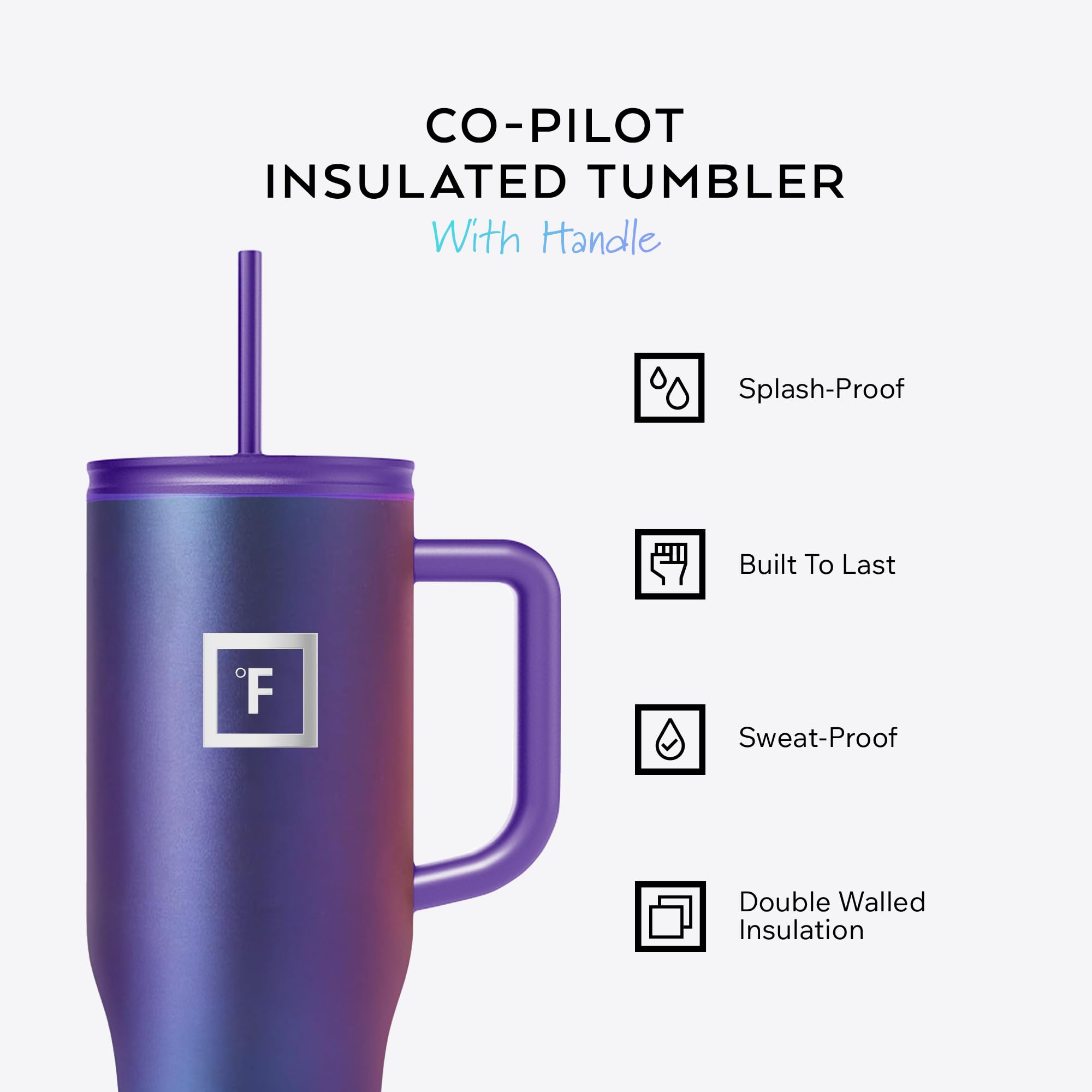 IRON °FLASK 40 oz Co-Pilot Insulated Travel Mug