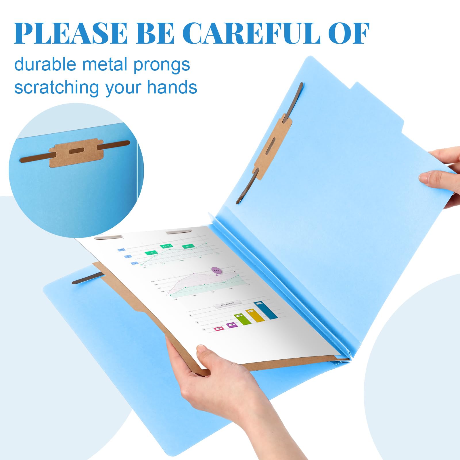 Skyygemm 24 Pcs Classification Folder Letter Size, 1 Divider,Blue