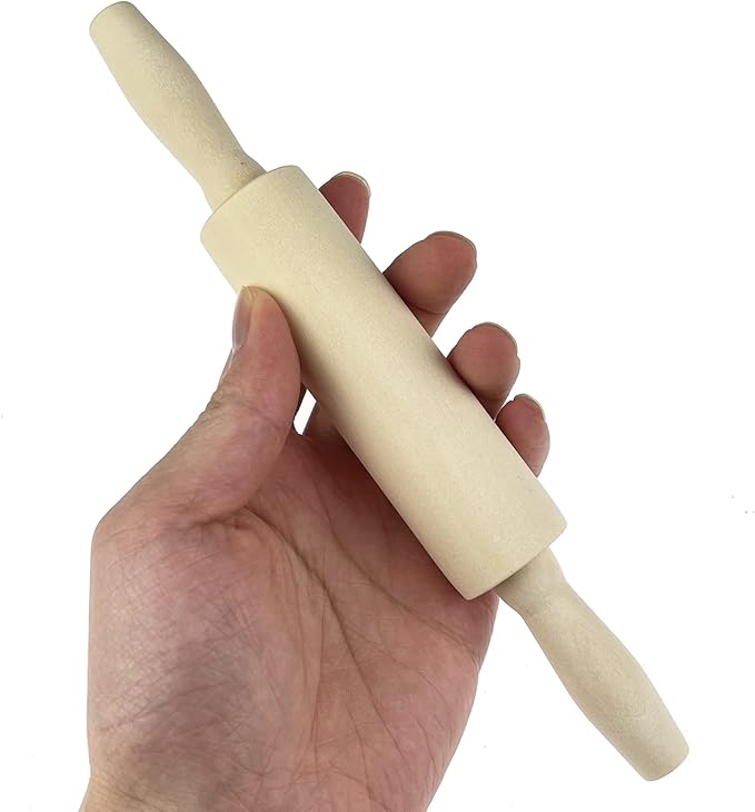 6 Pack Wood Small Rolling Pin for Kids, 7.9 Inch Kids Rolling Pin for Home Kitchen