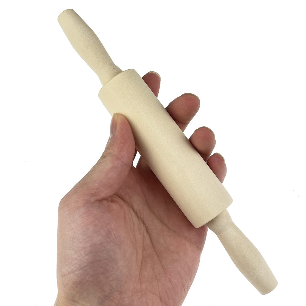 Miokun 20 Pack Wood Small Rolling Pin for Kids, 7.9 Inch Kids Rolling Pin for Home Kitchen