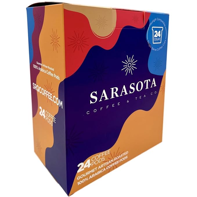 Sarasota K-Cup Coffee Pods | Medium Roast Flavored Coffee | Hazelnut | Single Serve for Keurig Brewers | Gourmet, Low Acid, Mold Free | 24 Count