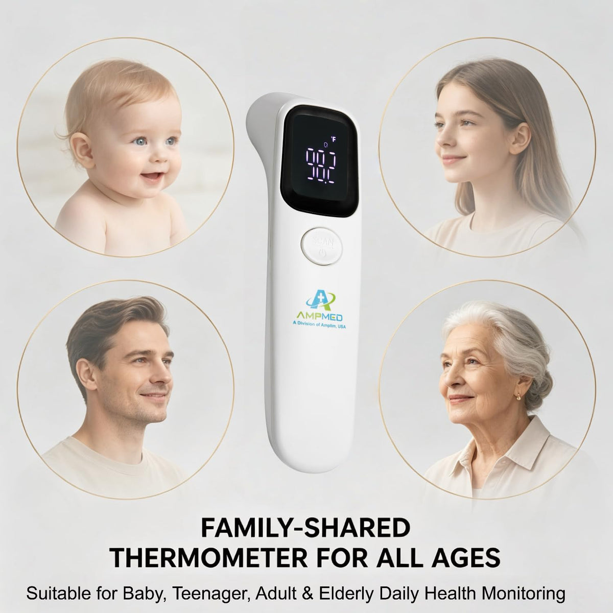 Amplim No-Touch Medical Grade Infrared Forehead Thermometer