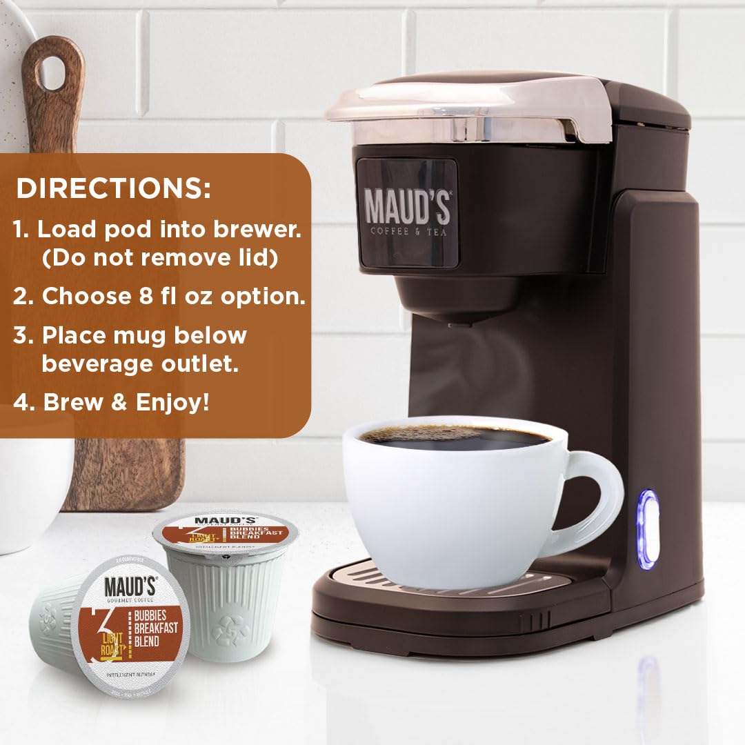 Maud's Breakfast Blend Light Roast Coffee Pods, 100ct