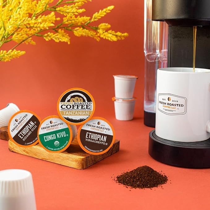 Fresh Roasted Coffee, African Variety Pack, K-Cup Compatible, 96 Pods