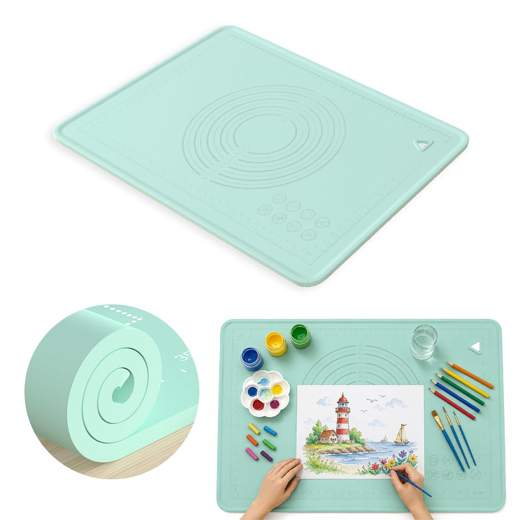 SKEAP Silicone Mat Large Craft Mat with Raised Edges, Waterproof Art Mat