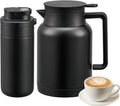 JXXM 2 Pack 49oz Thermal Coffee Carafe and 15oz Insulated Water Bottle, Stainless Steel Vacuum Thermal Carafes and Water Bottle for Keeping Coffee, Tea, Water - Keep 12 Hours Hot, 24 Hours Cold