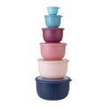 COOK WITH COLOR Prep Bowls with Lids- Wide and Deep Nesting Plastic Small Mixing Bowl Set with Lids, 12 Piece Set - Deep Bowls, Navy