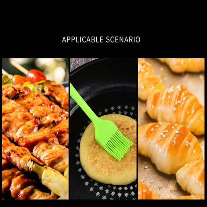 Silicone brush, Oil Brush for BBQ Kitchen Cooking Baking and Grilling (2 PCS,Rose red)