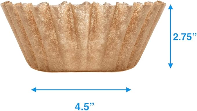 Natural Unbleached Brown Biodegradable Extra Large Coffee Filters 10, 12, 13, 14, 15 Cup Basket for Commercial, Home Coffee Maker Extra High Extra Wide, Anti ground, 9.75" Flattened Diameter (100 Pcs)
