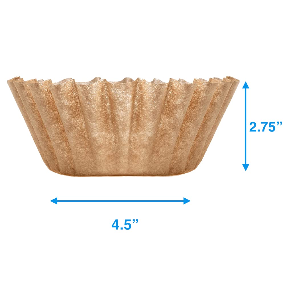 Natural Unbleached Brown Biodegradable Extra Large Coffee Filters 10, 12, 13, 14, 15 Cup Basket for Commercial, Home Coffee Maker Extra High Extra Wide, Anti ground, 9.75" Flattened Diameter (100 Pcs)