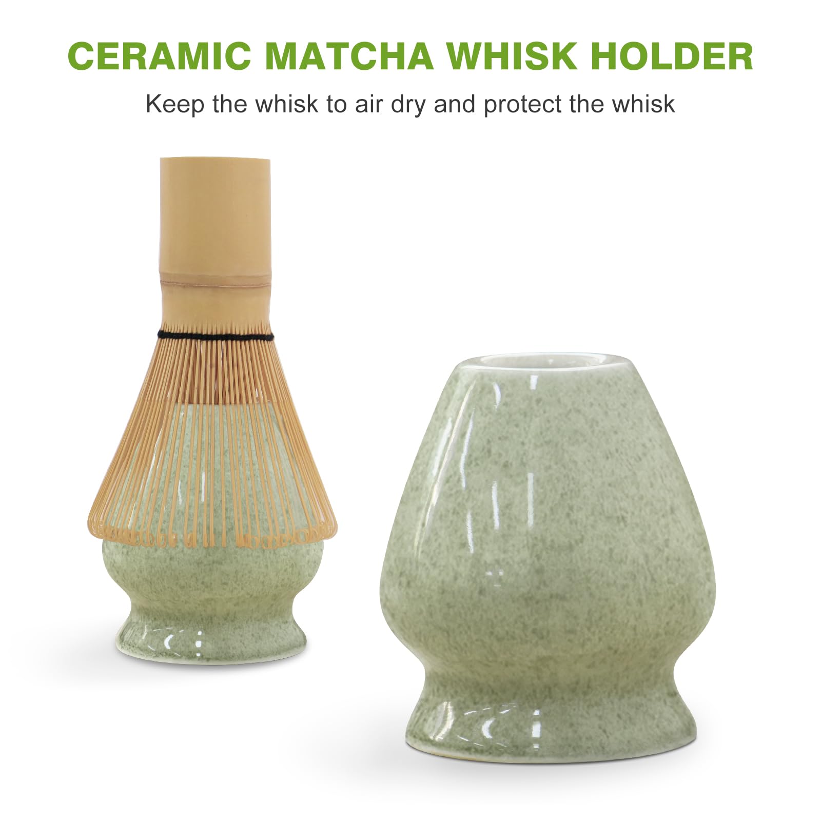 Matcha Whisk Set - Premium Complete Ceremonial Grade Matcha Set with Bamboo Whisk, Matcha Bowl with Spout, Scoop, Sifter & Holder - Authentic Japanese Tea Kit for Traditional Tea Preparation