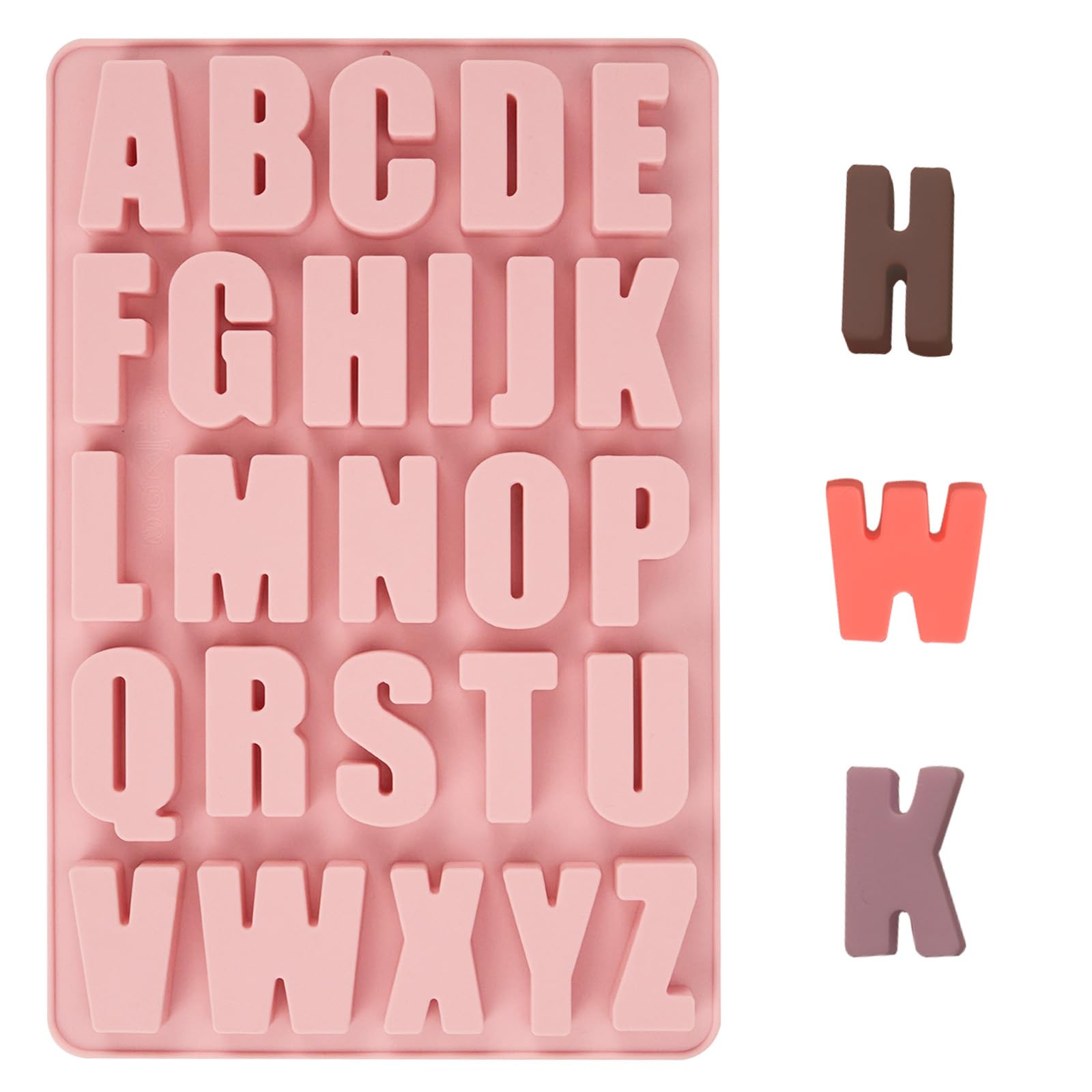 1 Pcs 26 Cavities Silicone Alphabet chocolate letter molds, Letter Molds for Chocolate, Candy, Cake, Biscuit, Large Depth, Easy Release and Clean