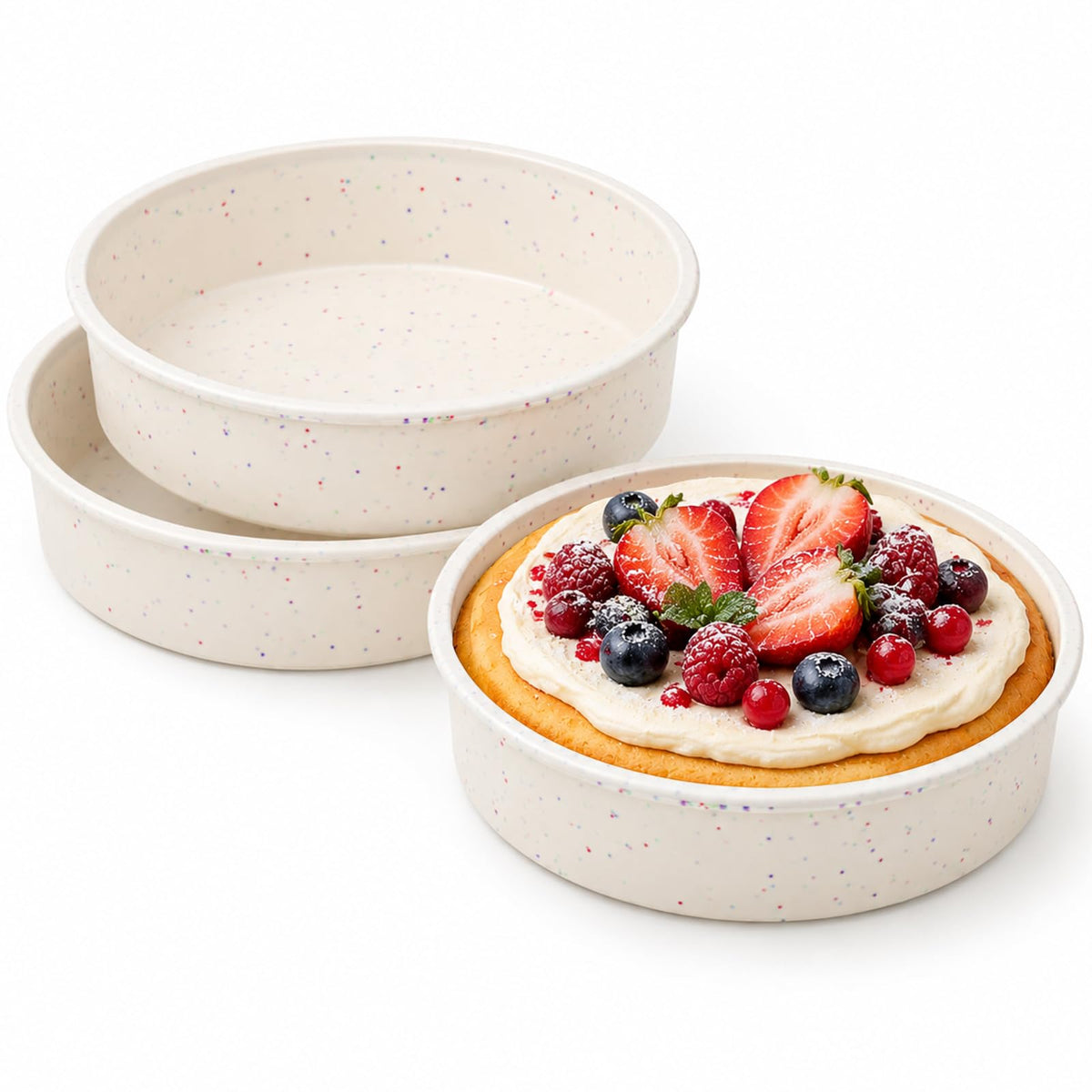 Vinino 8 Inch Silicone Round Cake Pans, Set of 2
