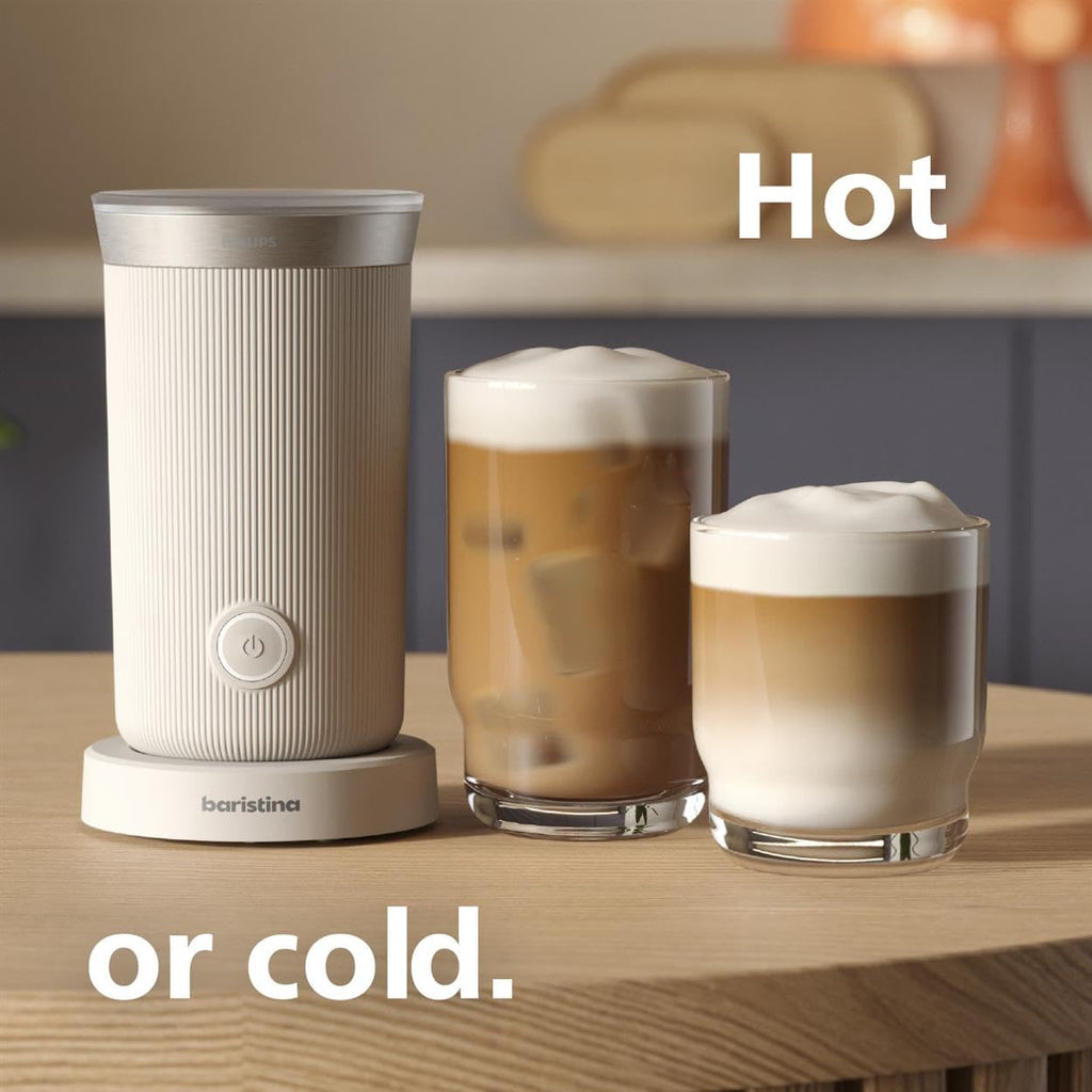 Philips Baristina Milk Frother - Foam milk perfectly. Hot and Cold. Dairy and Non-Dairy. Easy to Clean. for Philips Baristina Espresso Machines. Milky White (BAR311/00)