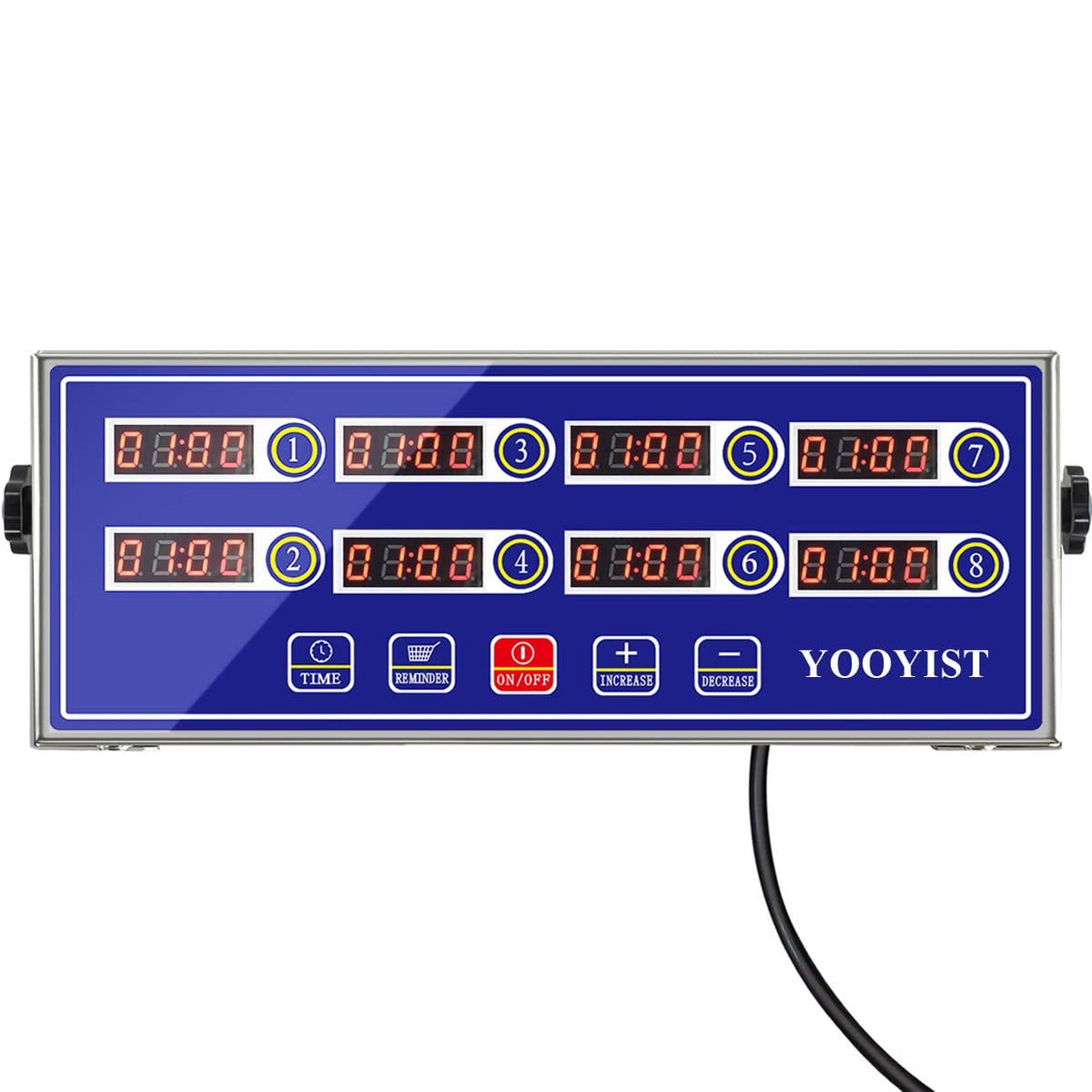 YOOYIST 8 Channel Commercial Kitchen Timer Digital Stainless Steel Timer