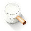 YARRAMATE 6oz Glass Espresso Measuring Cup with Wooden Handle