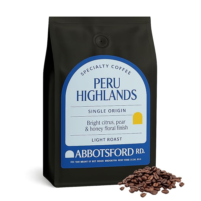 Peru Highlands Whole Coffee Beans, Light Roast Coffee Beans with Bright Citrus, Pear, and Honey Floral Finish, Single Origin 35.2 oz (2.2lb) bag, Perfect Andes Bean