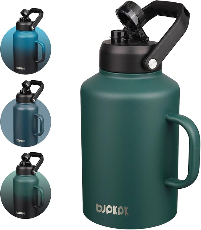 BJPKPK 64oz Insulated Water Bottle, Stainless Steel Vacuum Jug with Handle