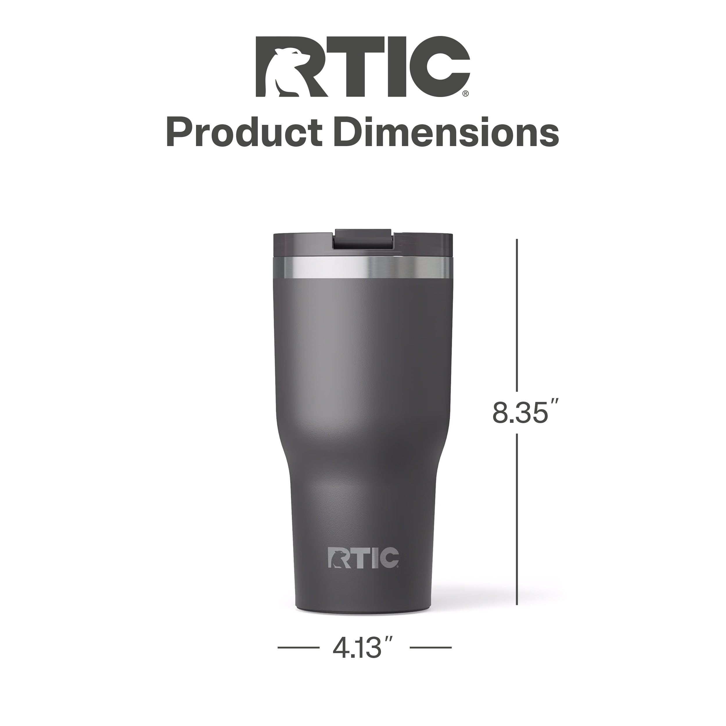 RTIC 30oz Essential Tumbler with Lid, Ceramic Lined, Graphite