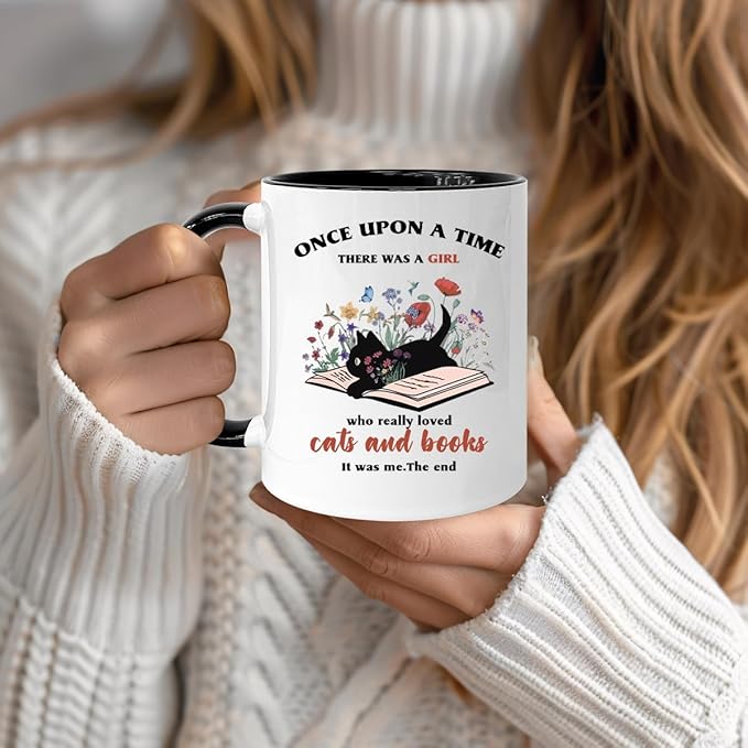 Book Lovers 11oz Coffee Mug, Bookish Gifts for Readers, Christmas Gifts for Book Lovers, Book Club Gifts, Cat Lover Gifts, Gifts for Librarians Her Best Friend