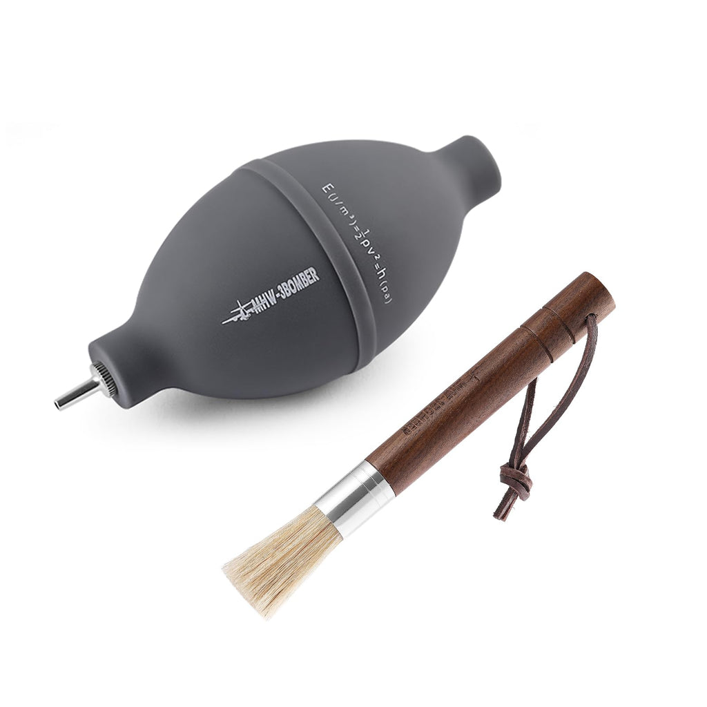 MHW-3BOMBER Air Blower and Coffee Grinder Cleaning Brush, Coffee Machine Cleaning Tool Set, Air Duster and Walnut Wood Brush Kit for Espresso, Camera, Keyboard, Coffee Powder Cleaning Tool CS7088-OS