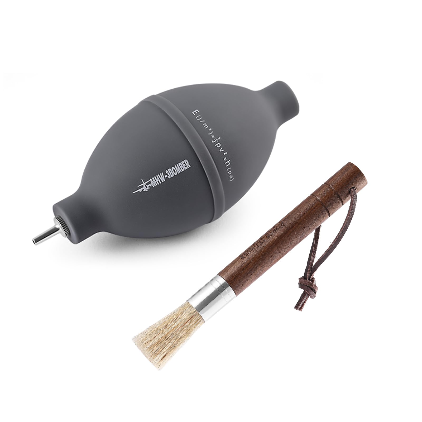 MHW-3BOMBER Air Blower and Coffee Grinder Cleaning Brush, Coffee Machine Cleaning Tool Set, Air Duster and Walnut Wood Brush Kit for Espresso, Camera, Keyboard, Coffee Powder Cleaning Tool CS7088-OS