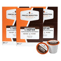 Fresh Roasted Coffee, Ethiopian Yirgacheffe Kochere, Medium Roast, 72 Pods for K Cup Brewers