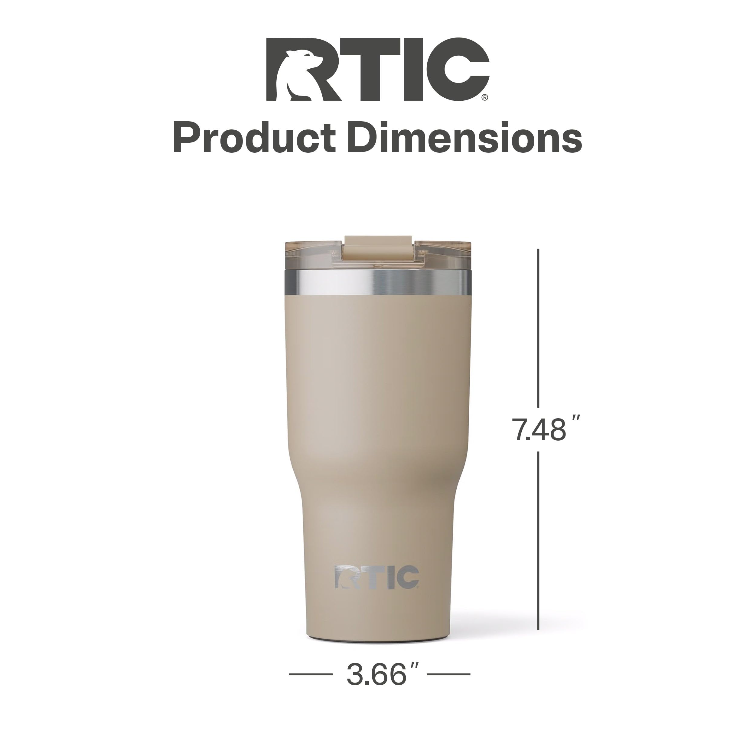 RTIC 20oz Essential Tumbler with Lid, Ceramic Lined, Beach